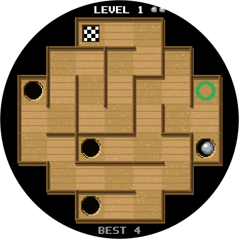 Marble Maze: a steel ball in a wooden labyrinth