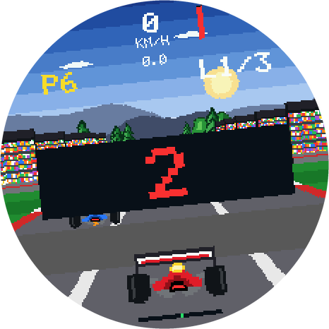 Grand Prix: an F1 car seen from behind on the grid